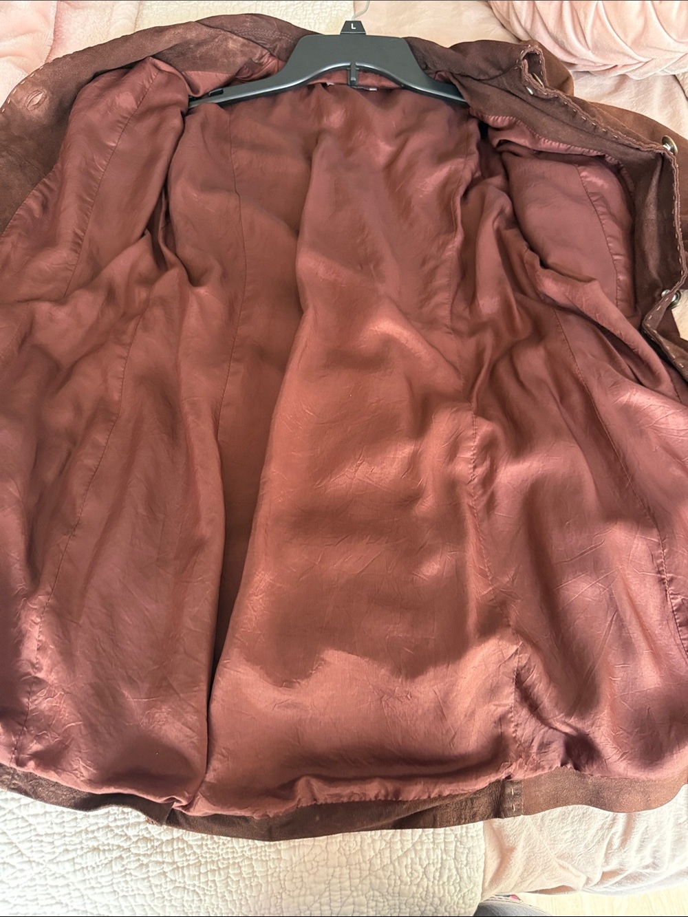 Vintage Lilly Pulitzer Brown Lamb Suede Belted Safari Jacket Coat Small - Picture 13 of 13
